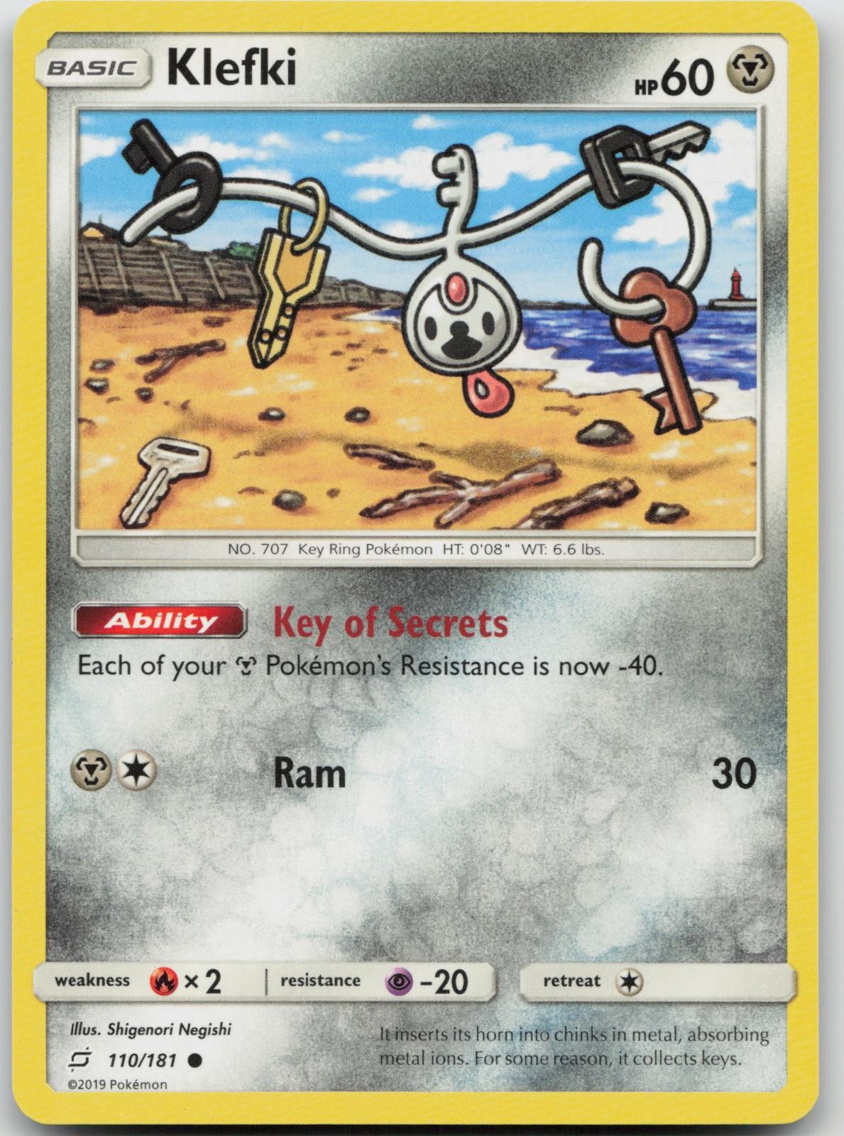 Klefki 110/181 Pokemon Squadra Comune Giocato Leggermente