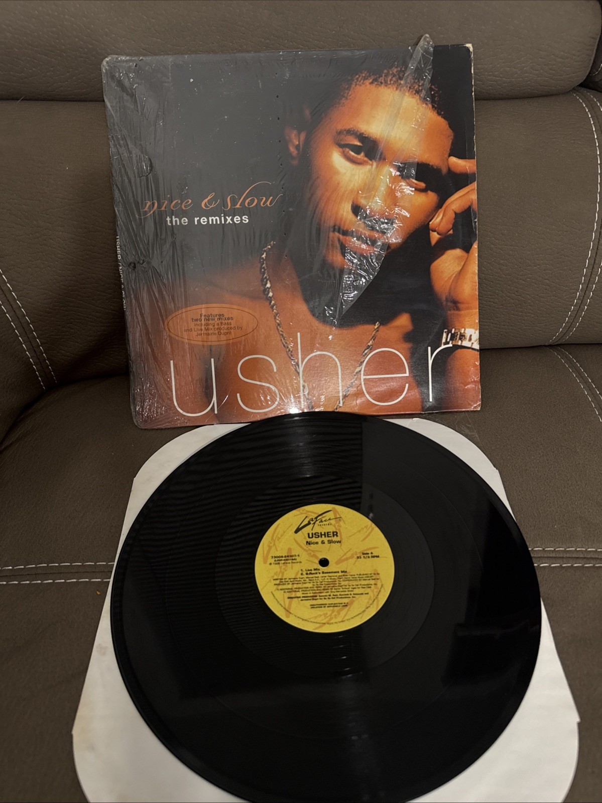 Usher "Nice & Slow (The Remixes)" 12" Remix Vinyl Single 33 RPM LaFace VG+