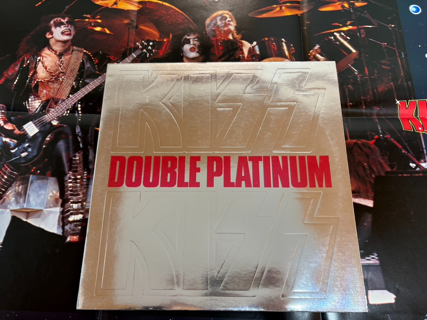 Kiss Double Platinum Casablanca VIP-9549~50 Japan VINYL LP W/Poster C