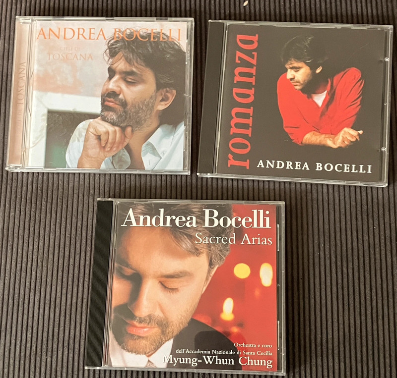Andrea Bocelli CD's: Cieli di Toscana, Romanza, Sacred Arias