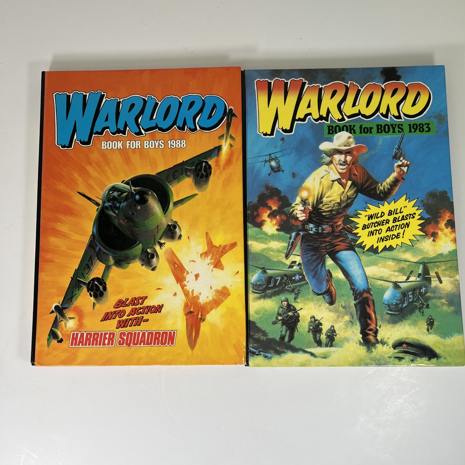 Warlord Annual x 2 - 1983 & 1988 - Book for Boys - Wild Bill / Harrier Squadron