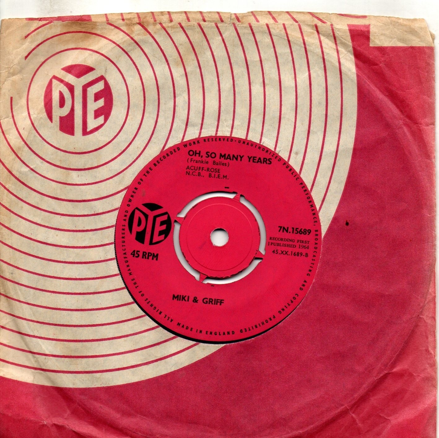 Miki And Griff:Automation/Oh, so many years:UK Pye:1964