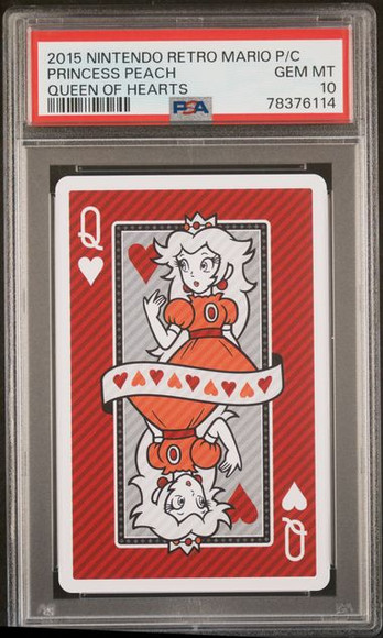PSA 10 2015 NINTENDO RETRO MARIO PLAYING CARDS PRINCESS PEACH QUEEN OF HEARTS