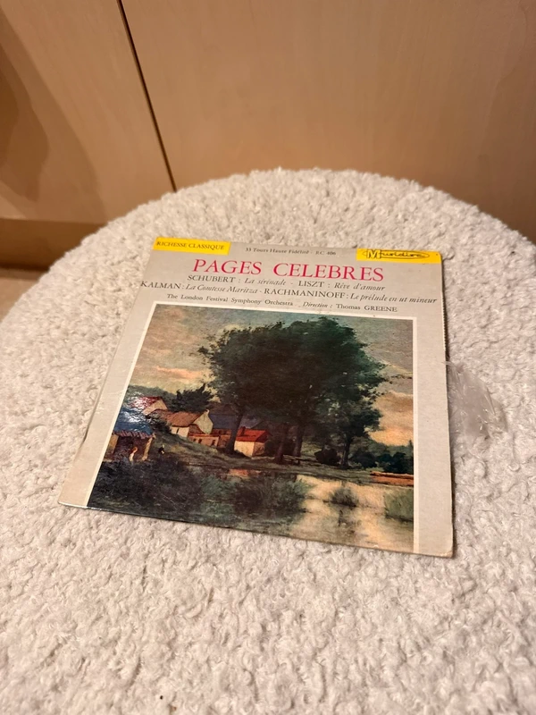 vinyle Pages célèbres Schubert Liszt Kalman Rachmaninoff 33 tours