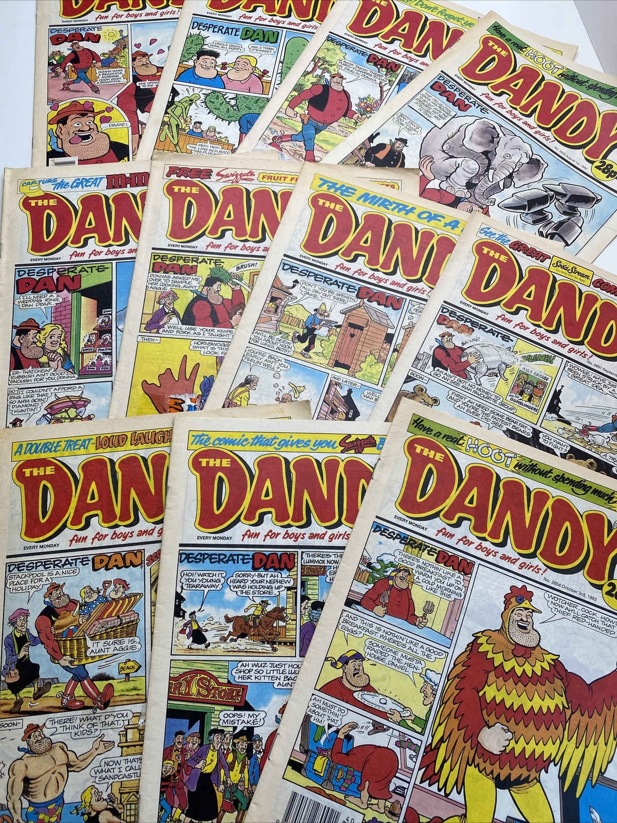 11 X THE DANDY Comic Bundle / Job Lot 1992 - Desperate Dan / Korky The Cat