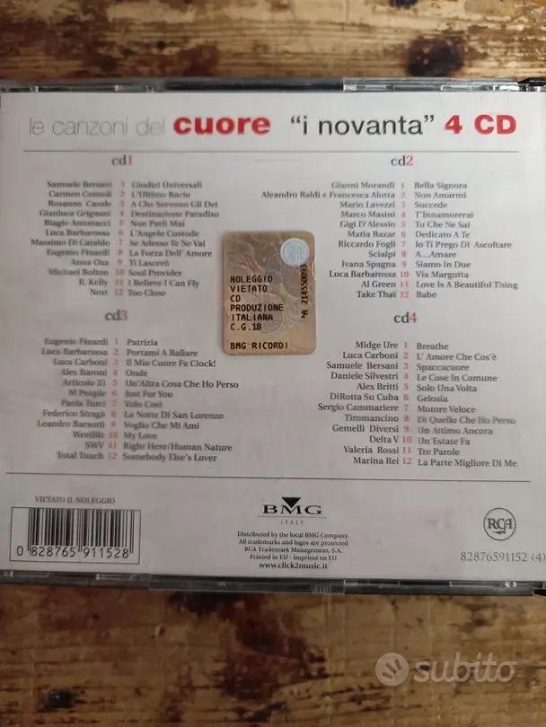 Compilation 4 CD anni 90 