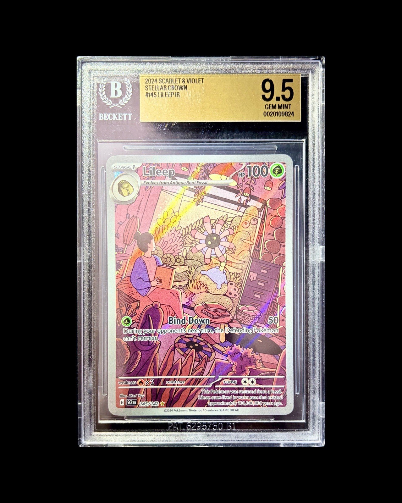Pokemon SCR 145/142 - Illustrazione Giglio Corona Stellare Rara - BGS 9.5 - Low Pop