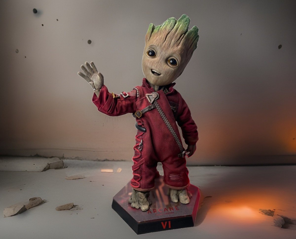 Scala 1:1 Hot Toys Guardiani Groot Figura Arcano 1:6 supporto dinamico dettaglio personalizzato