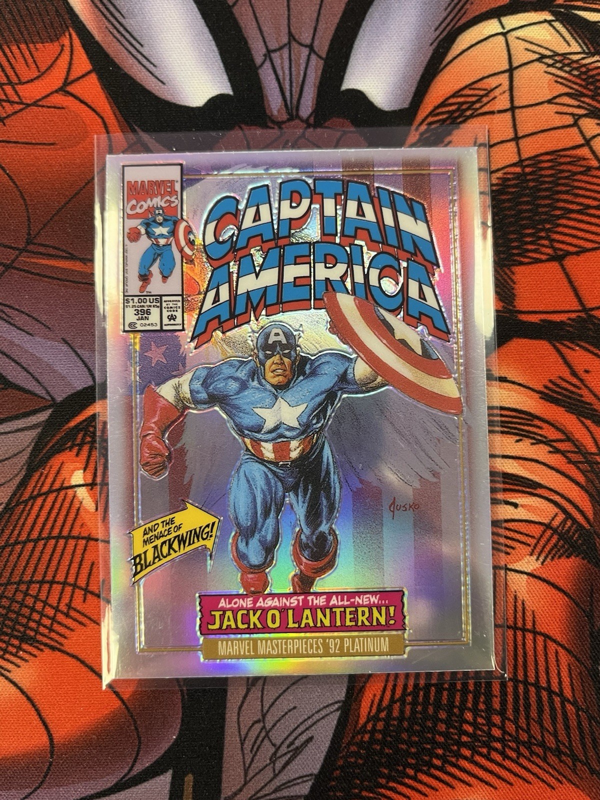 2024 Marvel Masterpieces '92 Platinum 16-V Captain America Cover Variant Rainbow