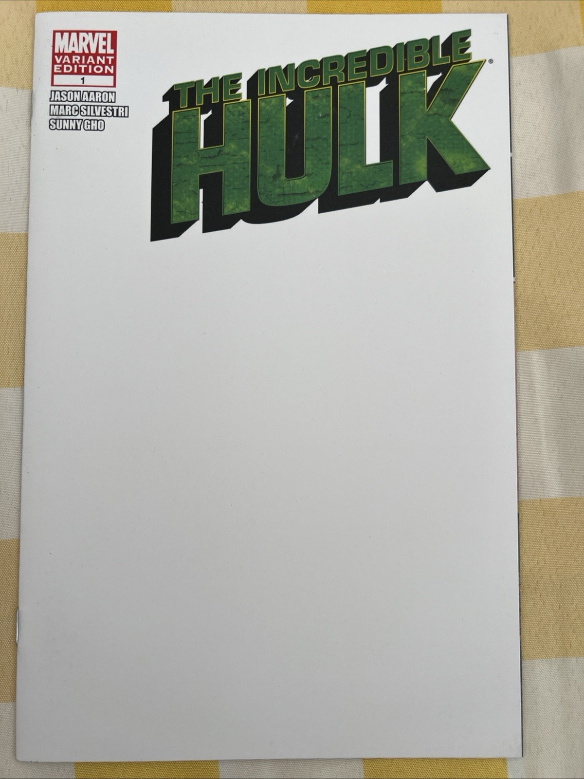 Incredible Hulk #1 schizzo vuoto variante Marvel Comics 2011
