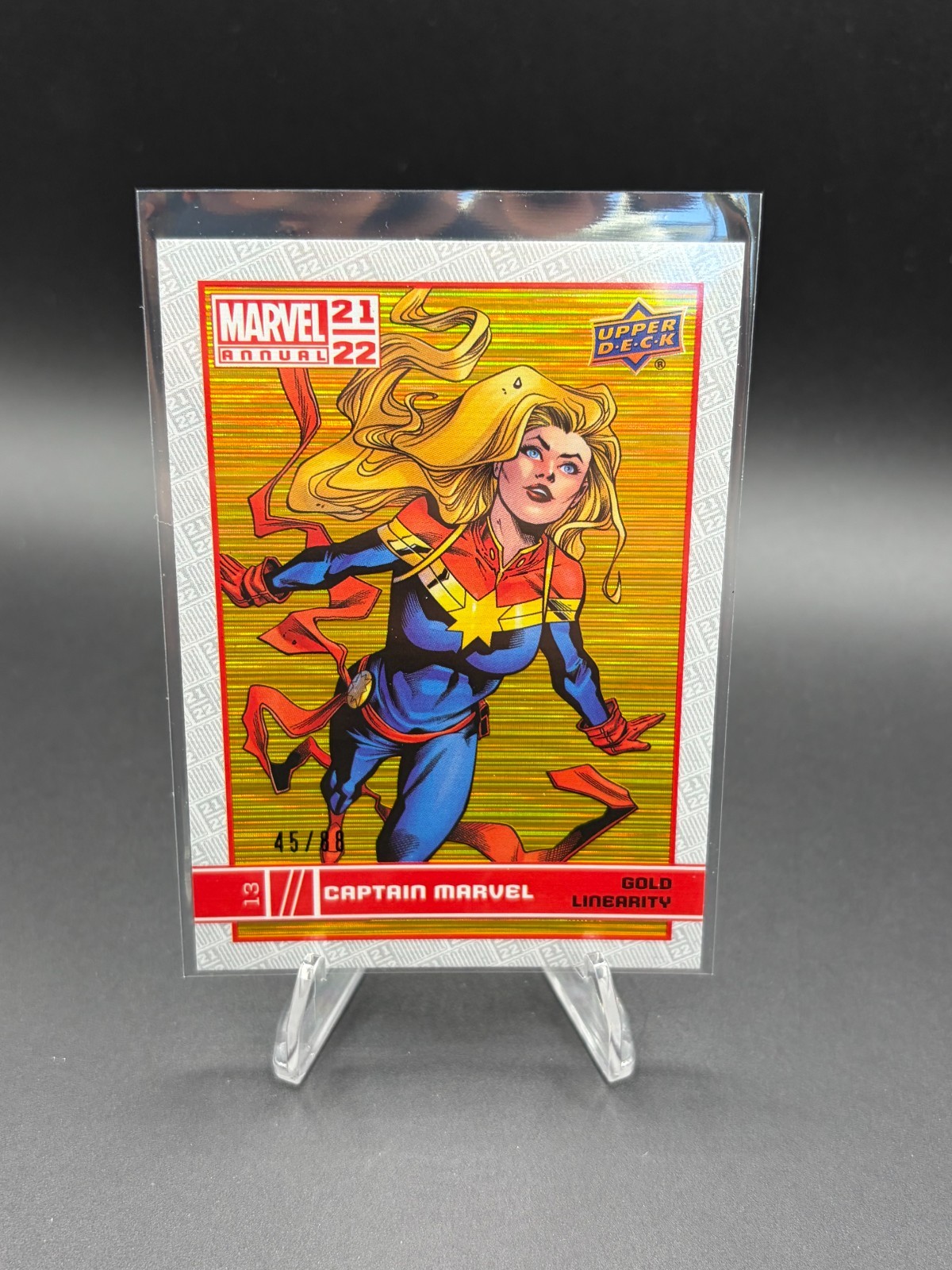 2021-22 Upper Deck Marvel Annuale Captain Marvel #56 Linearità Oro /88