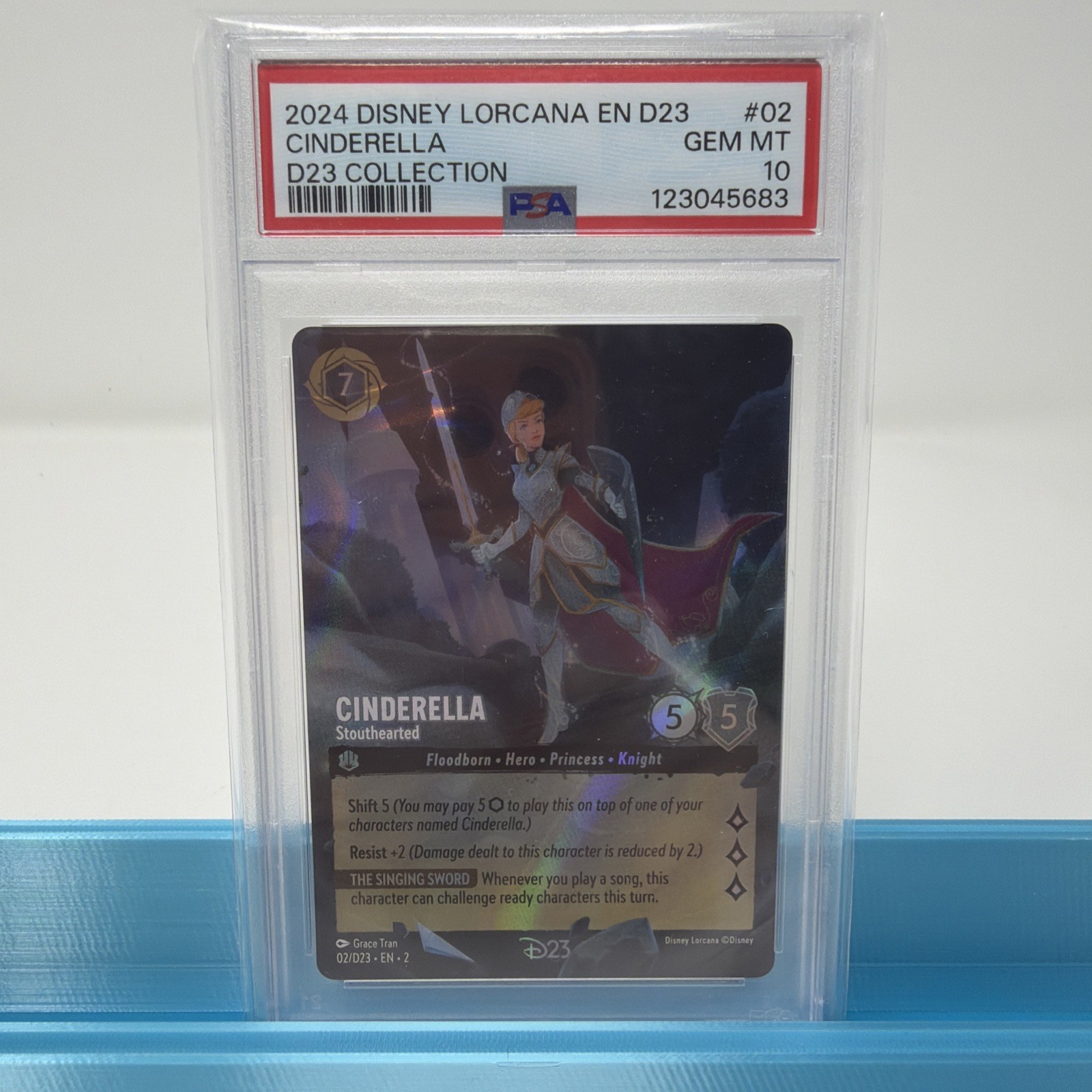 Cenerentola Stouthearted D23 Collezione Disney Lorcana PSA 10 Gemme Mt