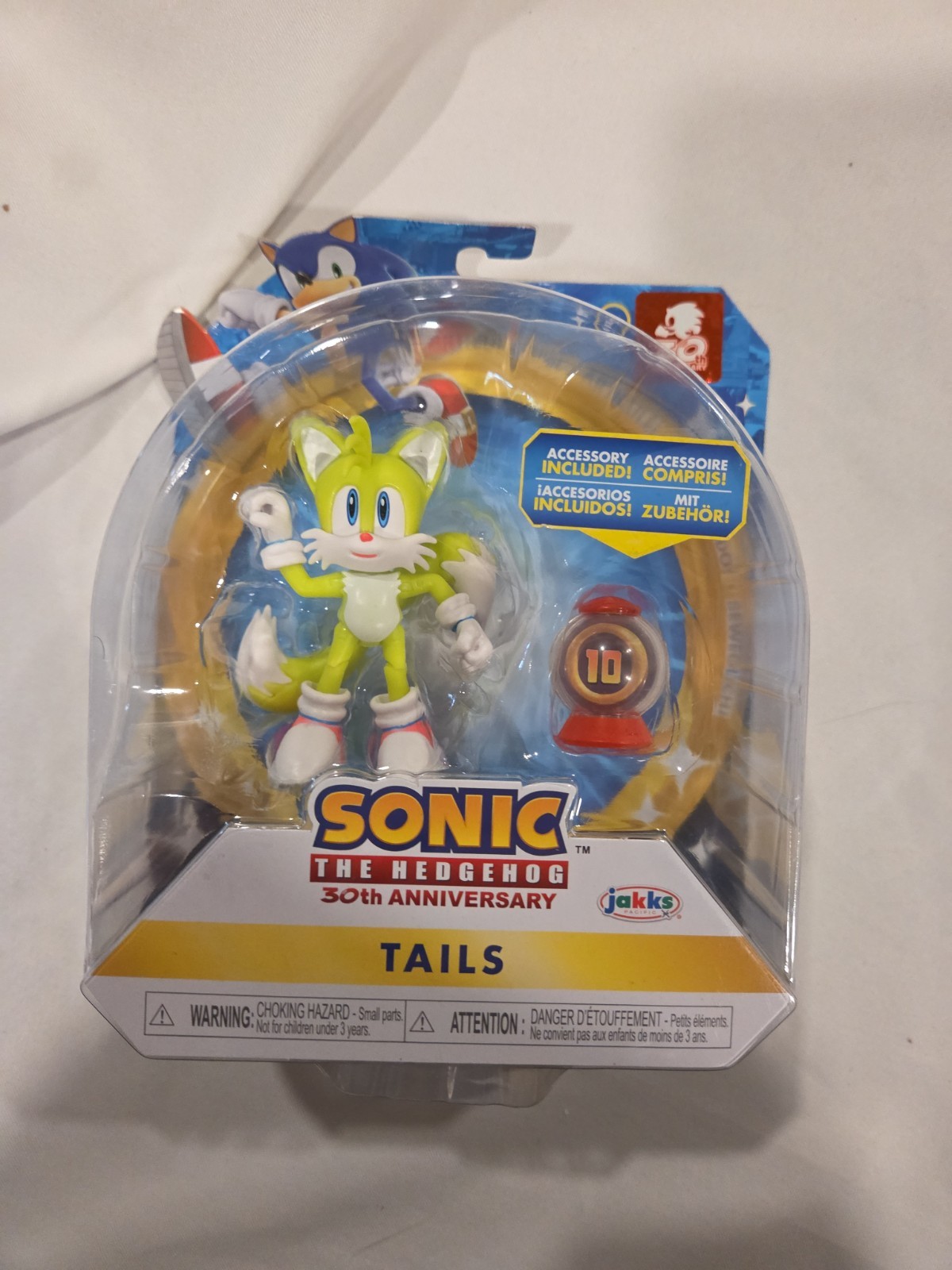 Sonic The Hedgehog 30th Anniversary 4" Figure Tails Wave 6 Jakks Pacific Nuovo con scatola