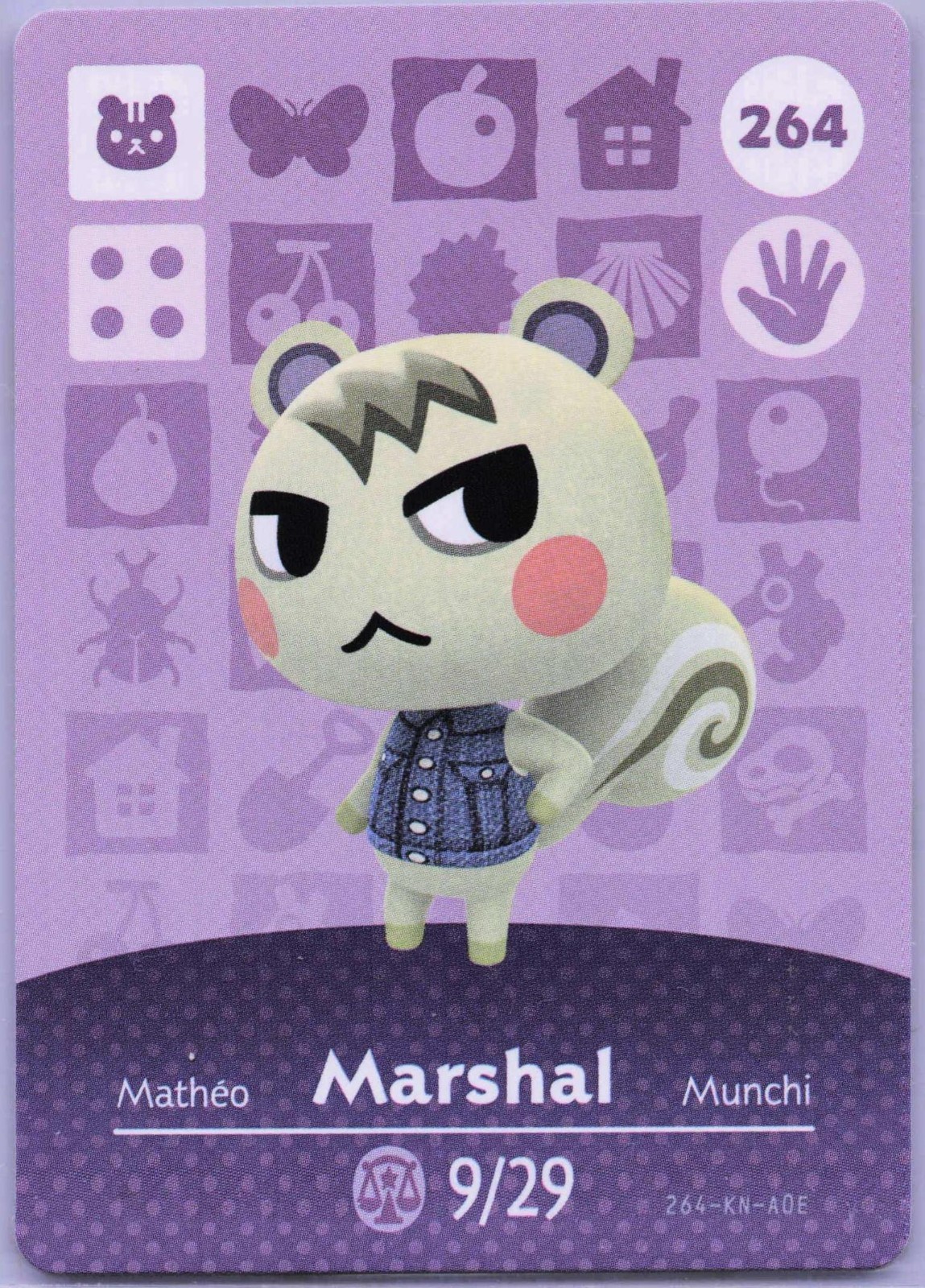 Animal Crossing Amiibo Card Serie 3 Maresciallo #264 Versione NA