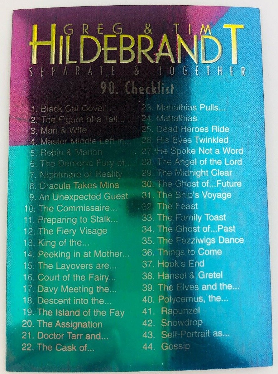1995 Greg & Tim Hildebrandt Lista di controllo separata e insieme cromo #90