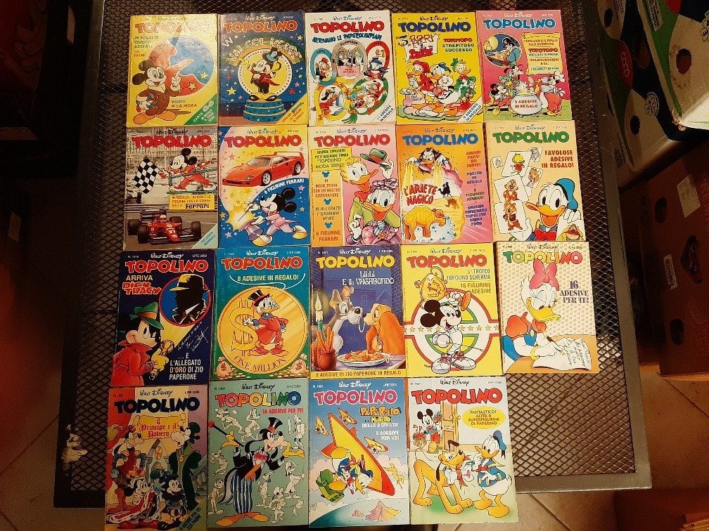 TOPOLINO W.D.Cp. Lotto di 19 TUTTI CON ADESIVI. Range 1429-2007