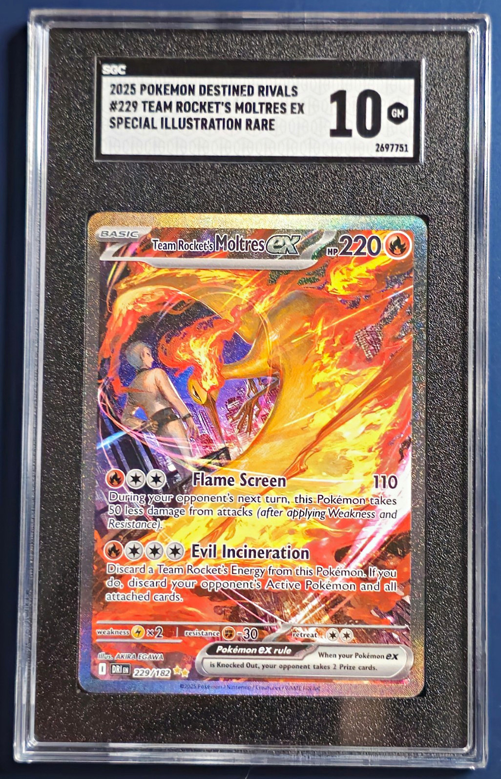 Team Rocket's Moltres ex 229/182 SGC 10 - POP 1