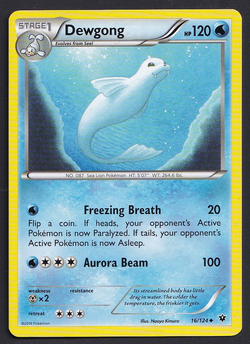 Dewgong 16/124 XY Fates Collide Pokemon 003622
