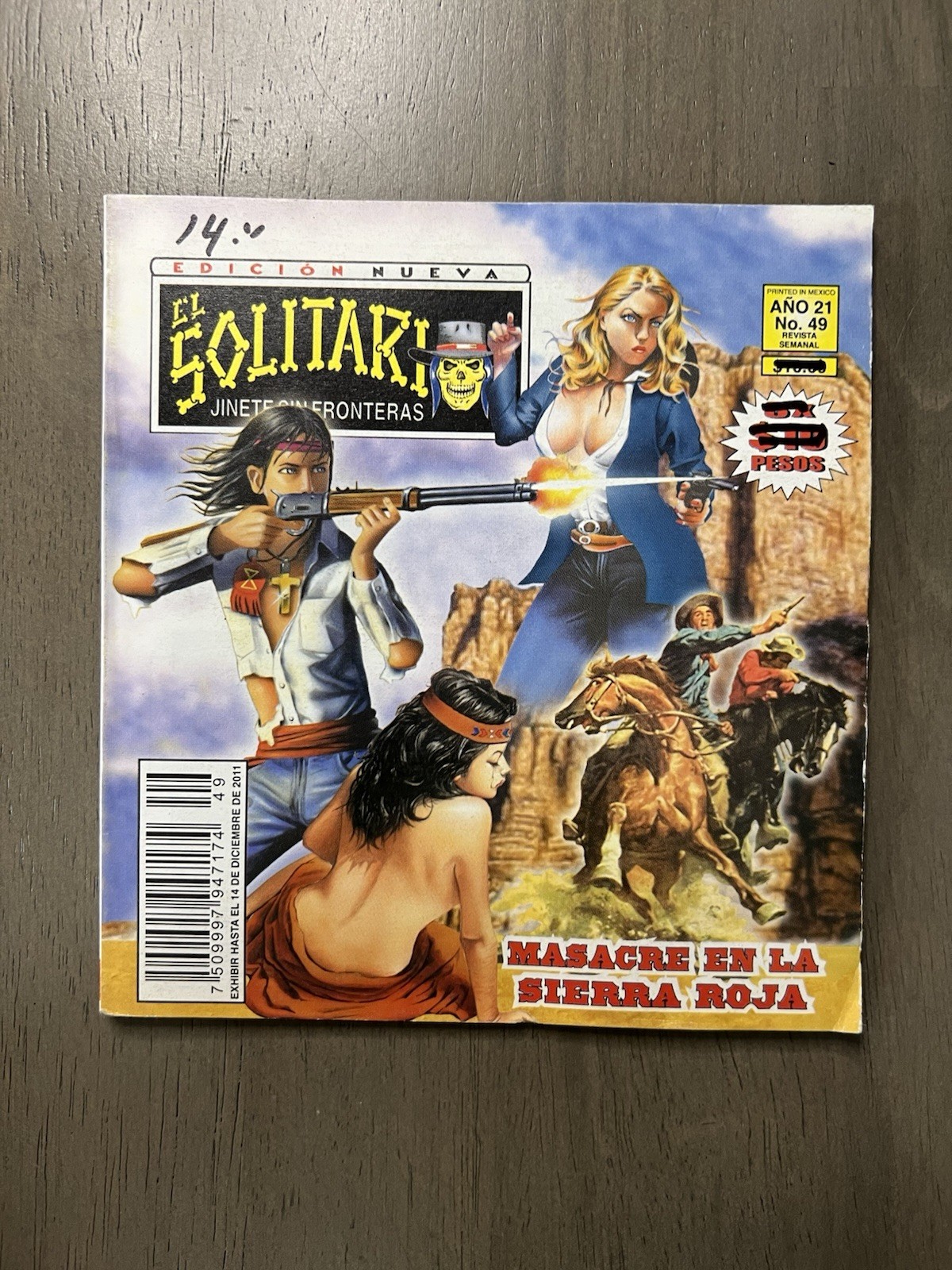 El Solitario Jinete Sin Fronteras n.49 2011 Pulp messicano colore fumetto usato