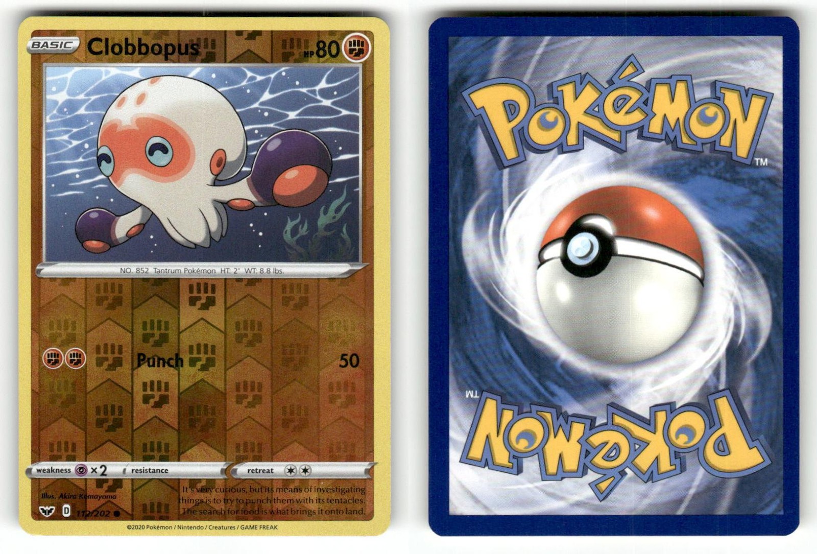 CLOBBOPUS SWORD & SHIELD 112/202 COMMON POKEMON REVERSE HOLO LP B1-1-431