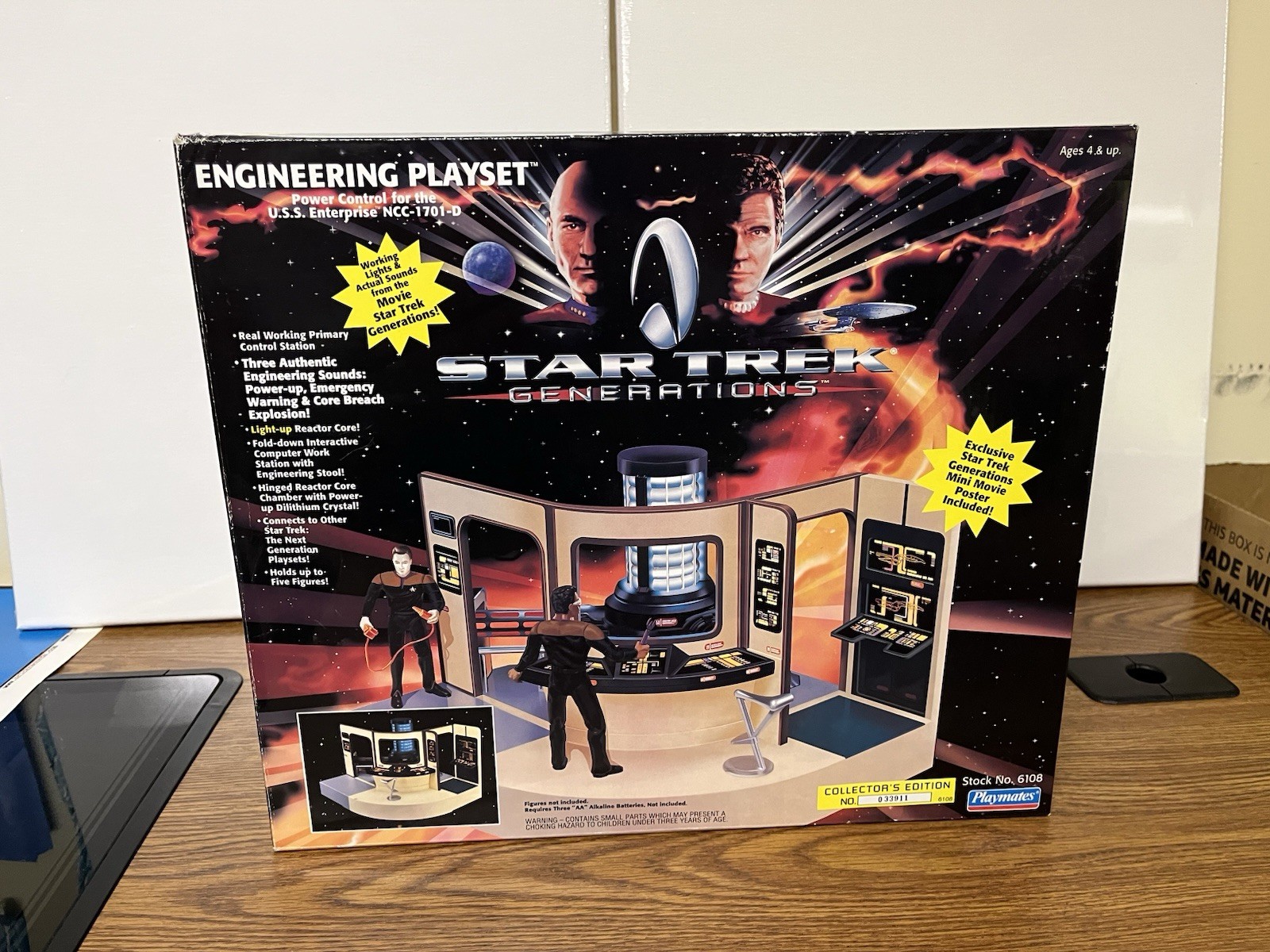 STAR TREK Generations Engineering Playset 1994 Playmates Edizione da Collezione NUOVO