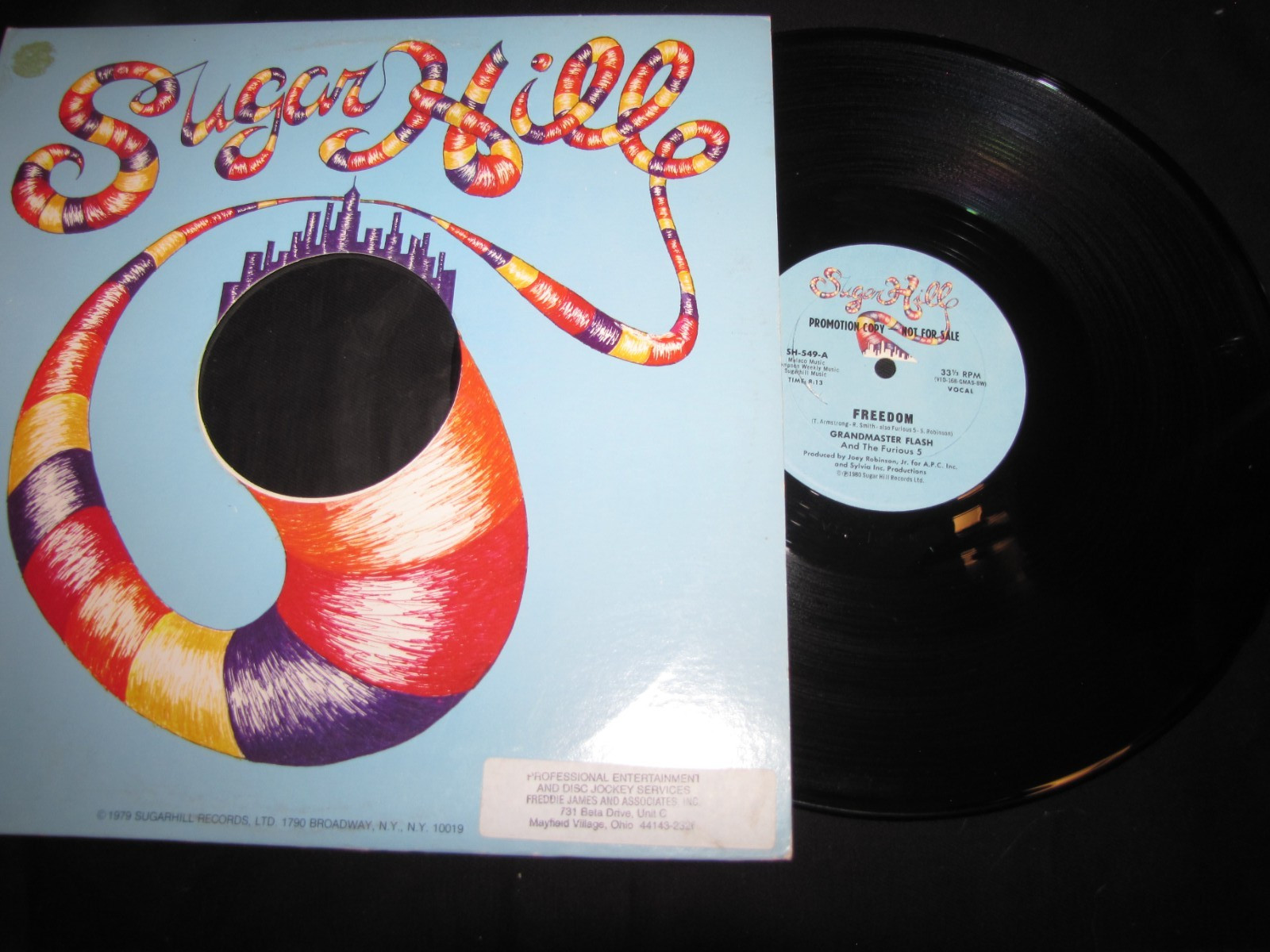 GRANDMASTER FLASH - FREEDOM - PROMO SUGAR HILL RECORDS 12" SINGLE