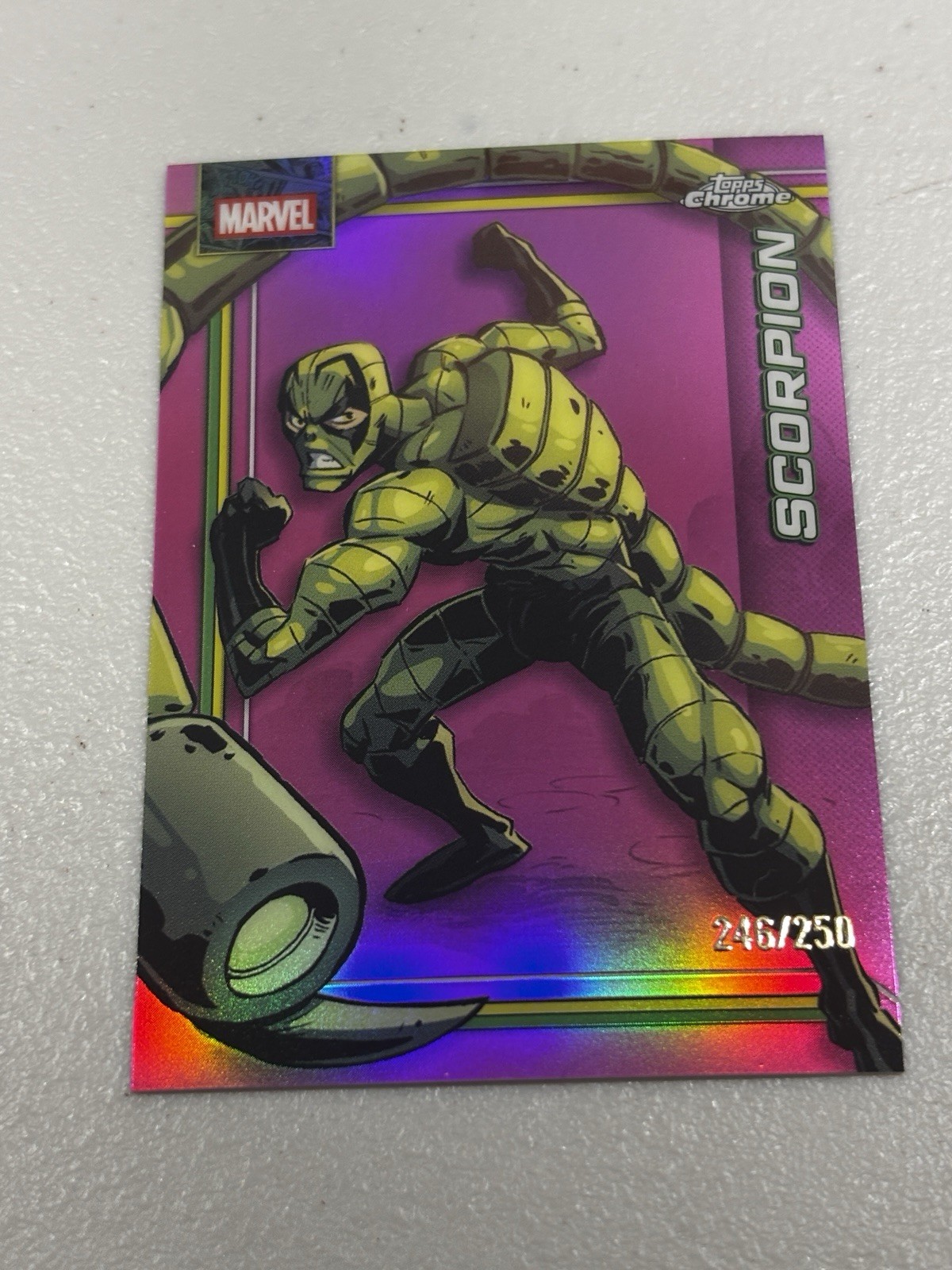 2026 Topps Chrome Marvel Rosa Rifrattore Scorpione /250