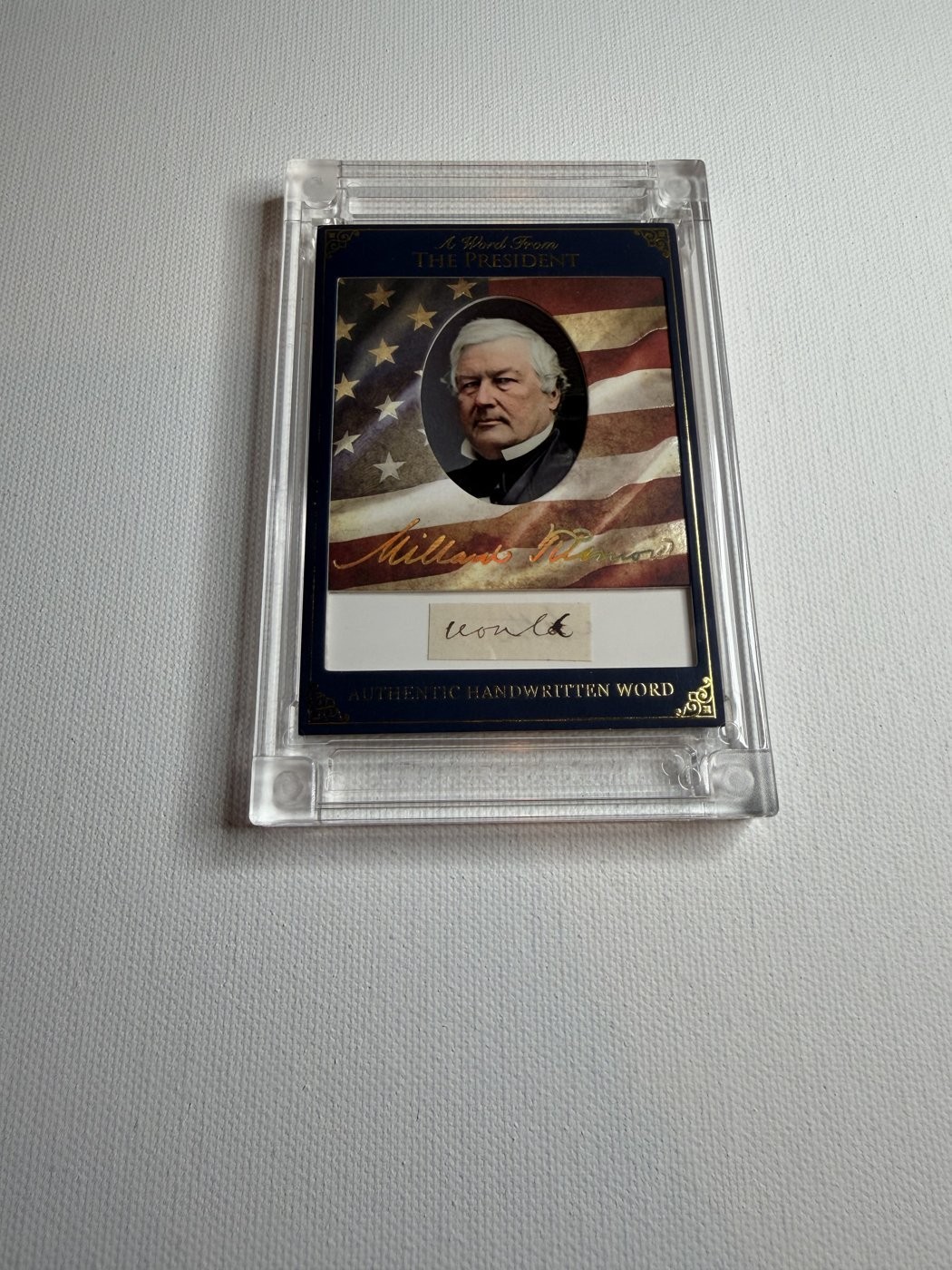 Una parola da POTUS Millard Fillmore carta reliquia scritta a mano Sportscards.com