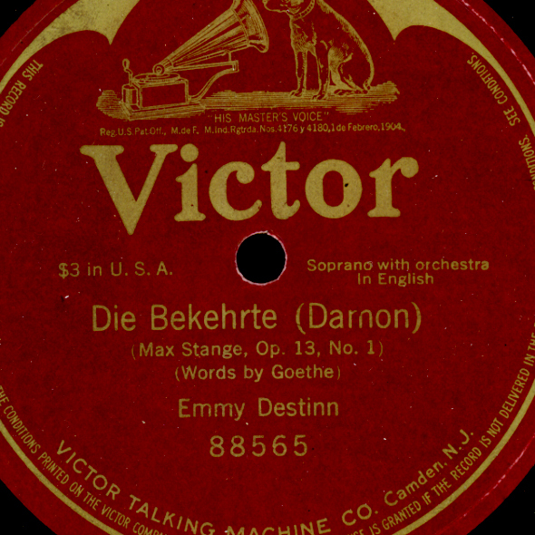 EMMY DESTIN -SOPRAN- Die Bekehrte  1-seitige Schelleckplatte   78rpm   G3619