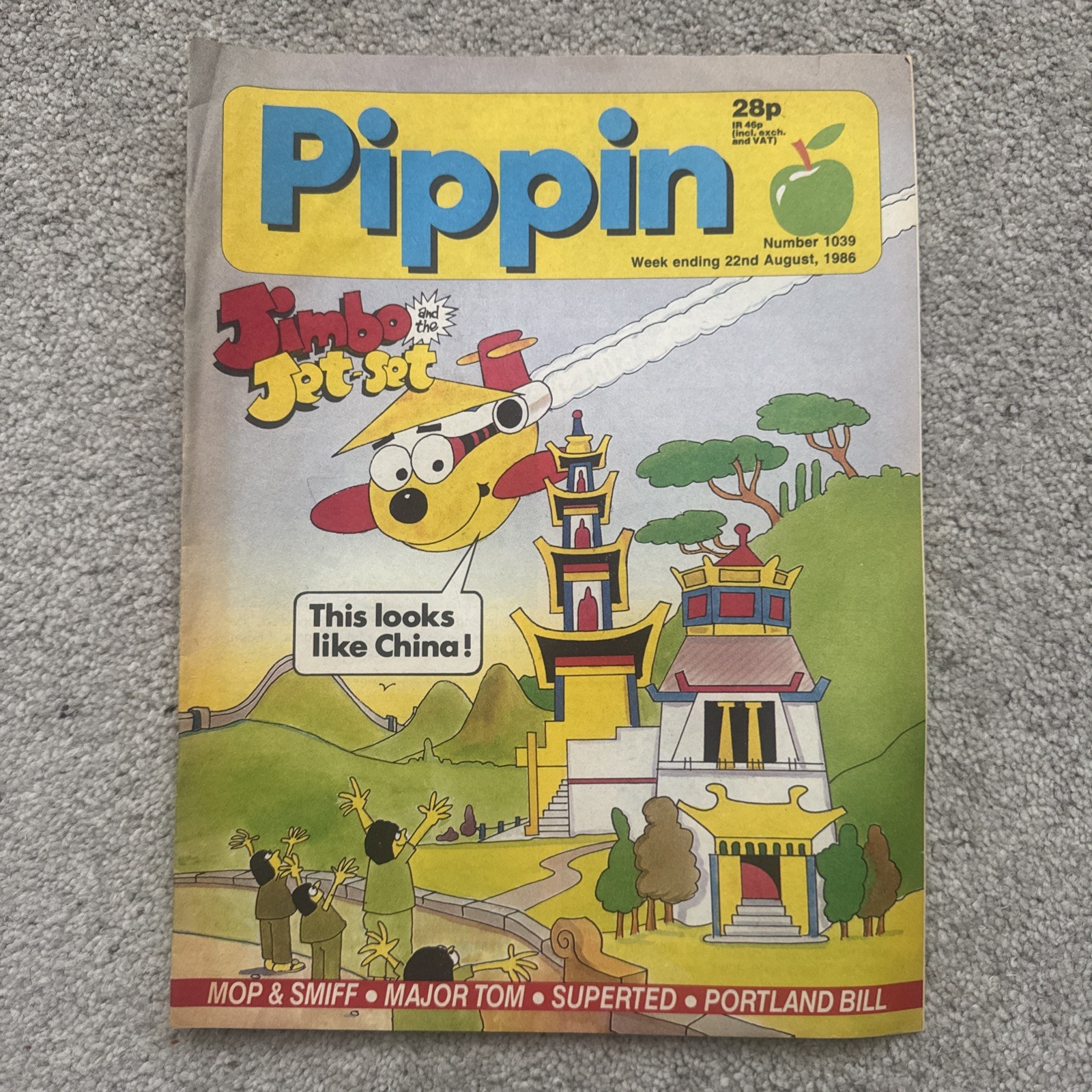 Pippin Comic Number 1039 22nd August 1986 Jimbo Jet -Set Major Tom Mop & Smiff