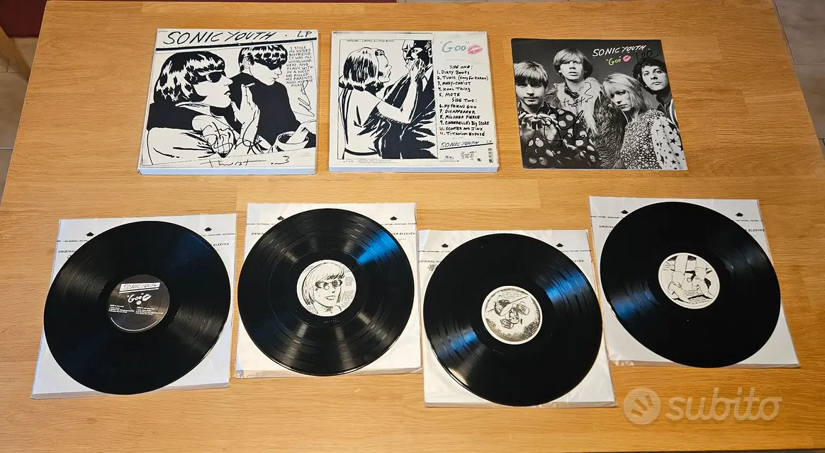 SONIC YOUTH  Goo  AUTOGRAFATO lotto vinili LP stoc