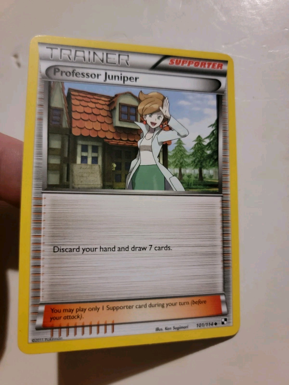 2011 Professor Juniper Trainer Supporter Card Pokemon 101/114