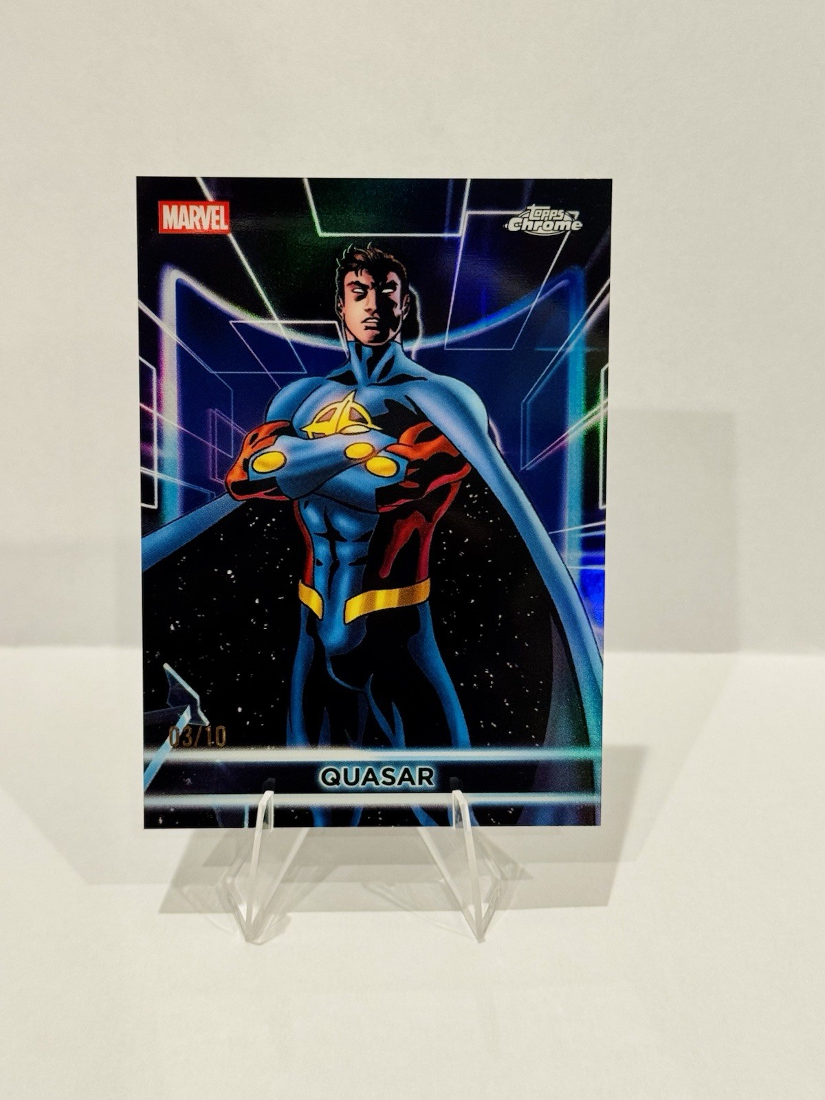 2026 Topps Neon Marvel Quasar Black Refractor /10 #182
