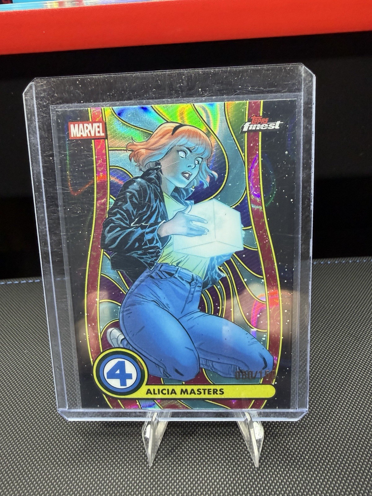 Topps Finest Fantastic Four Blacklight Alicia Masters 080/150!  Condizioni perfette!