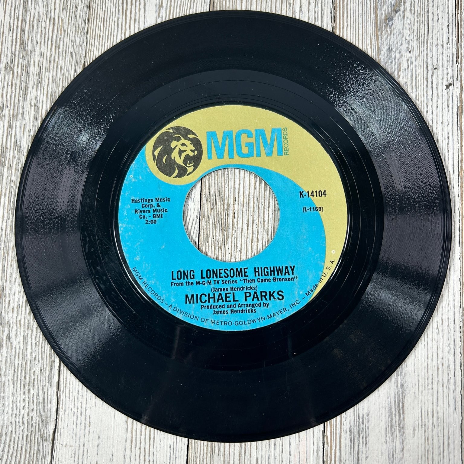 Michael Parks - Long Lonesome Highway 7" Record 1969 MGM Pop Rock 45 RPM