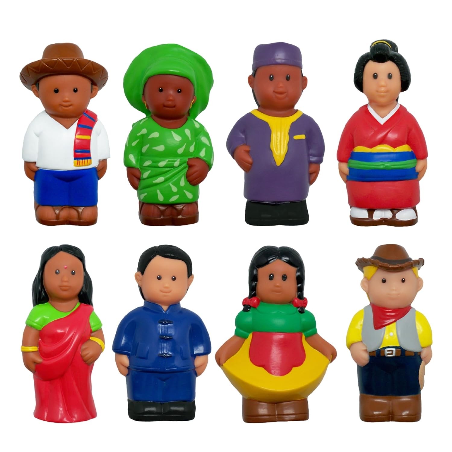 Get Ready Kids Around The World Multicultural Figures Set of 8 - 5 inch