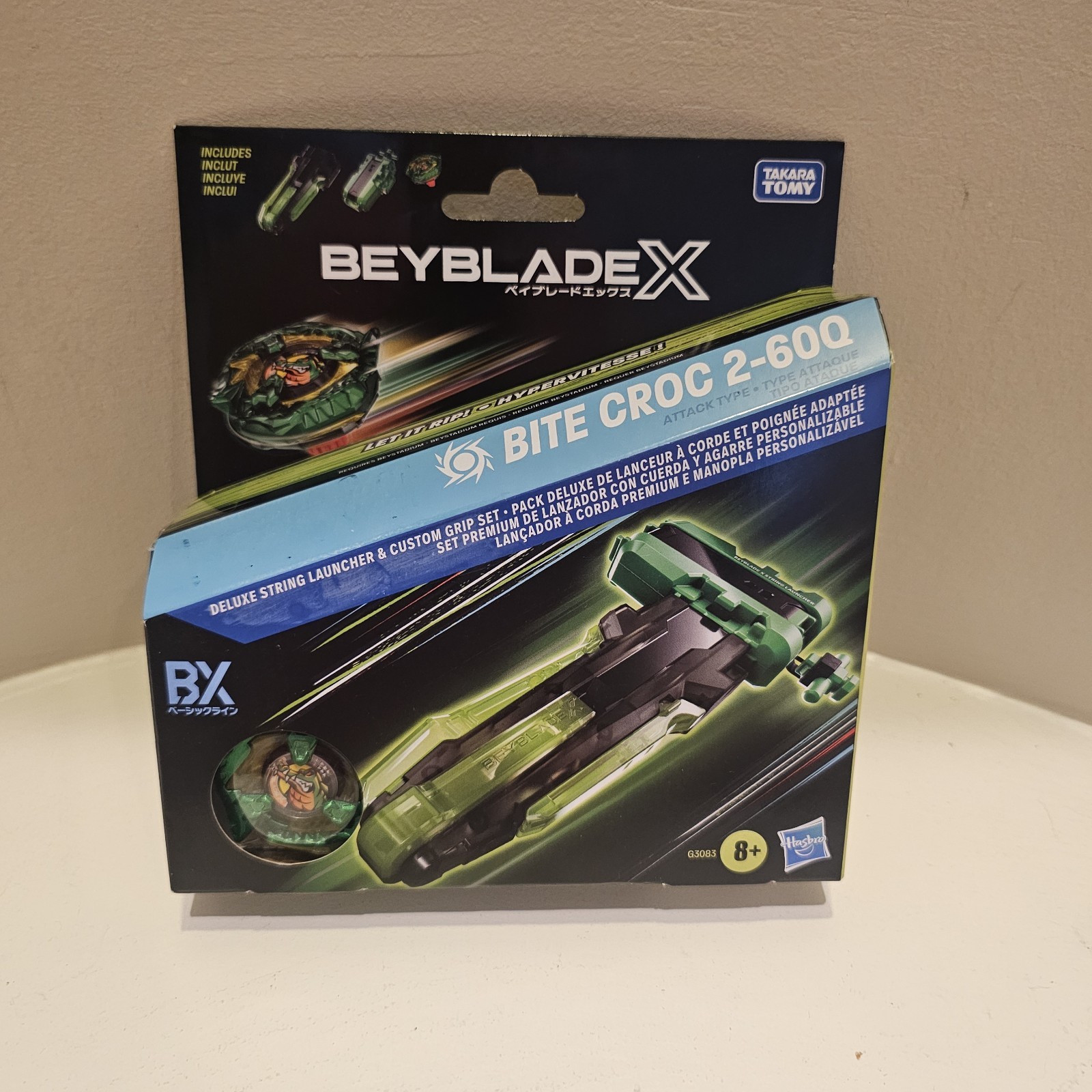Beyblade X Bite Croc 2-60Q Hasbro Green Grip & Deluxe String Launcher NIB