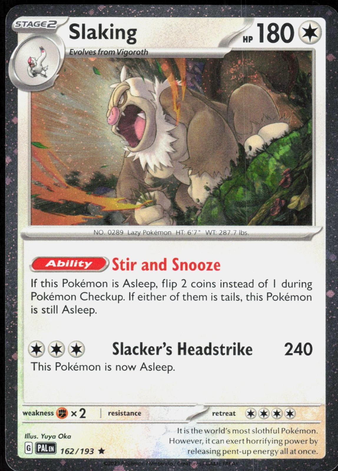 Slaking 162/193 Paldea Evolved - Holo Pokemon quasi nuovo/m (Cosmos Holo)