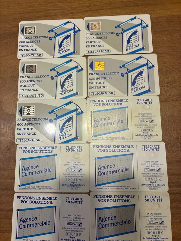 Lot de 10 cartes téléphoniques ancienne
