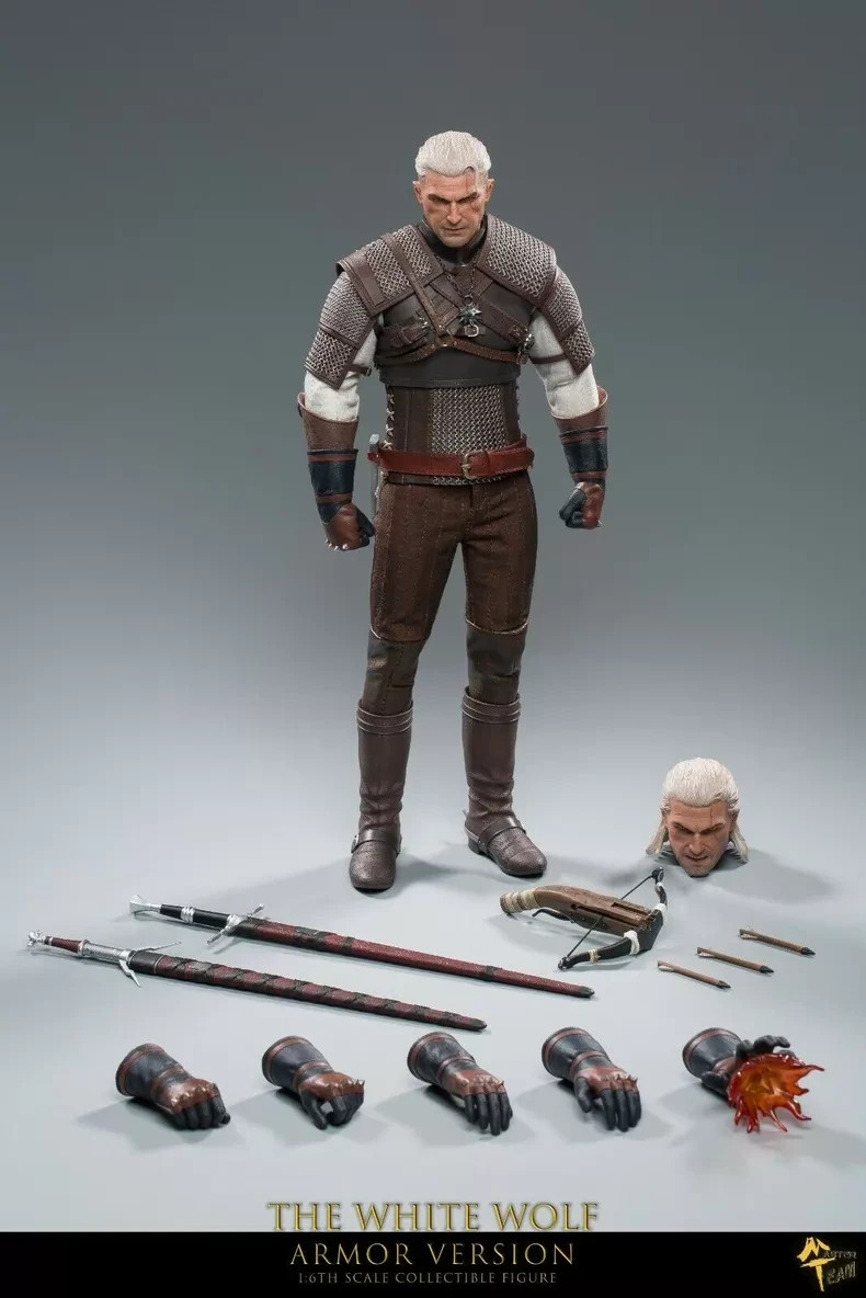MTTOYS 1/6 The Witcher Geralt White Wolf Action Figure Armor Ver. In Stock