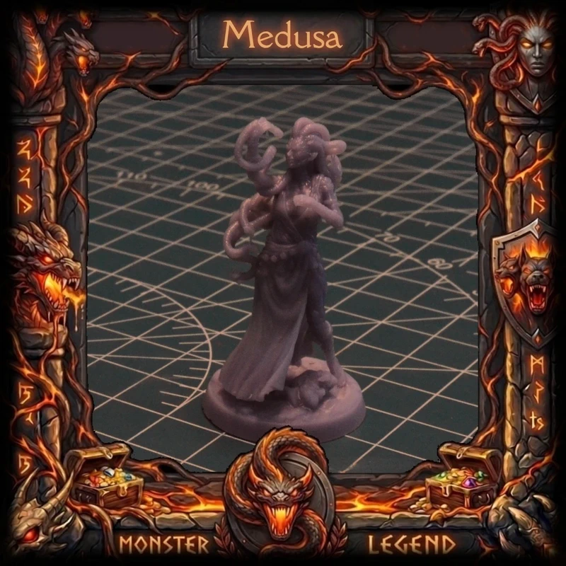 Medusa, 32mm scale, HD Resin, DnD Wargames, Unpainted