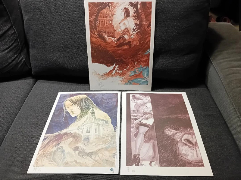 3 grands Ex Libris de Fabrice Meddour (signés) le roi des singes