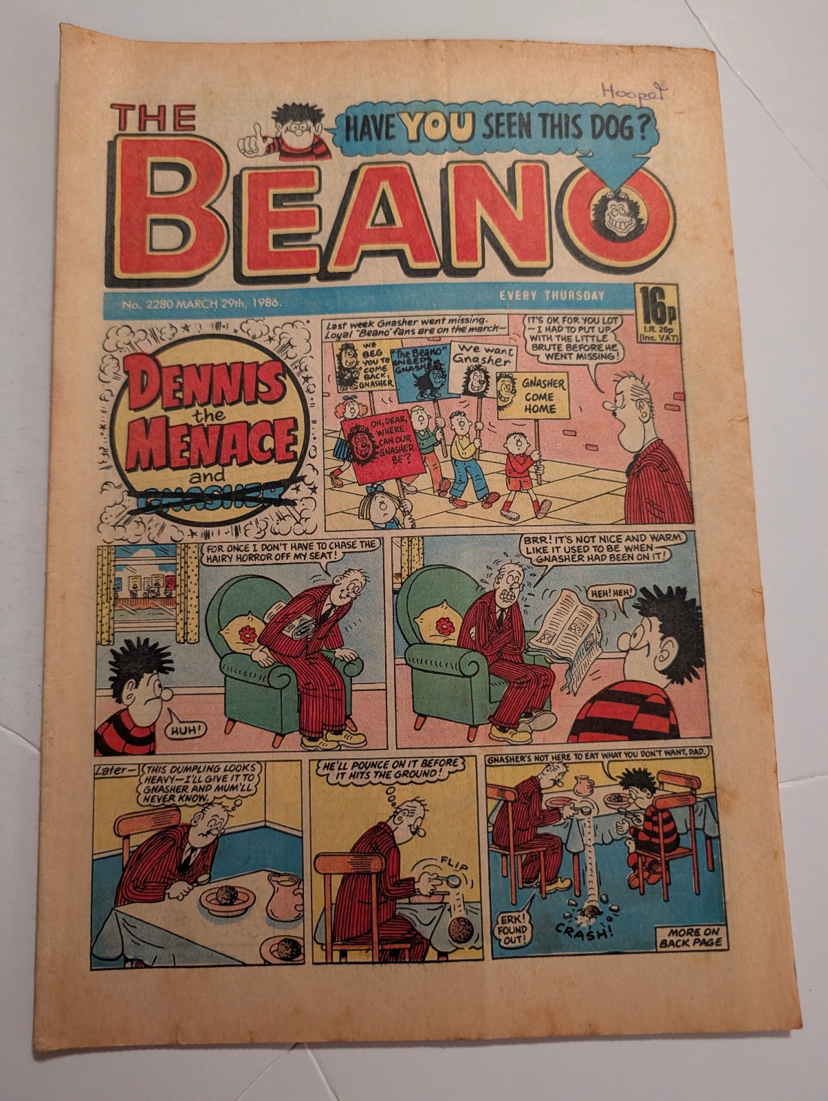 Beano Comic No 2280, March 29th 1986.