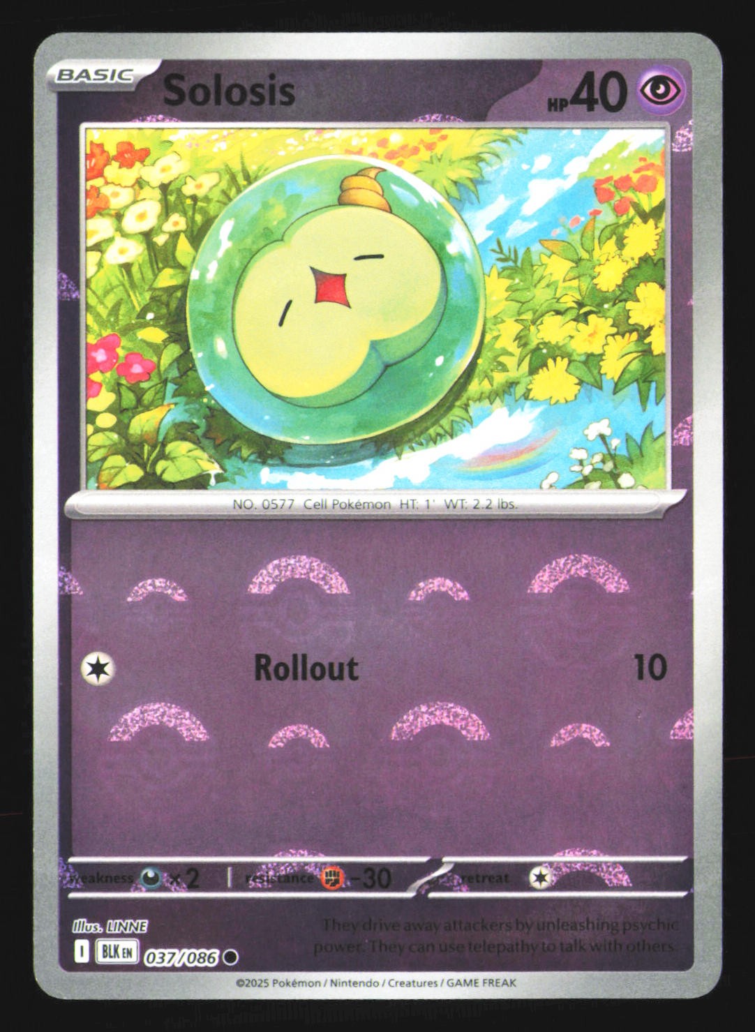 SV: Bullone nero #037/086 Solosis (modello Poke Ball)