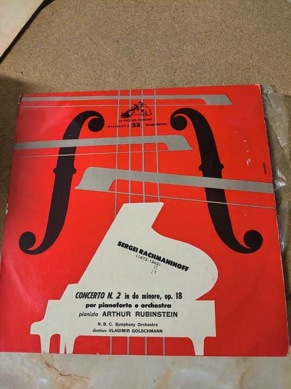 Rachmaninoff / Rubinstein LP Vintage – Copertina Bruno Munari (con pellicola)