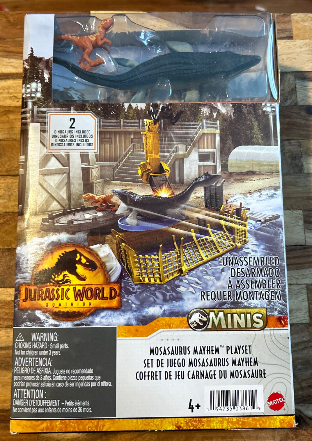 Mattel Jurassic World Dominion Minis Mosasaurus Mayhem Playset da collezione