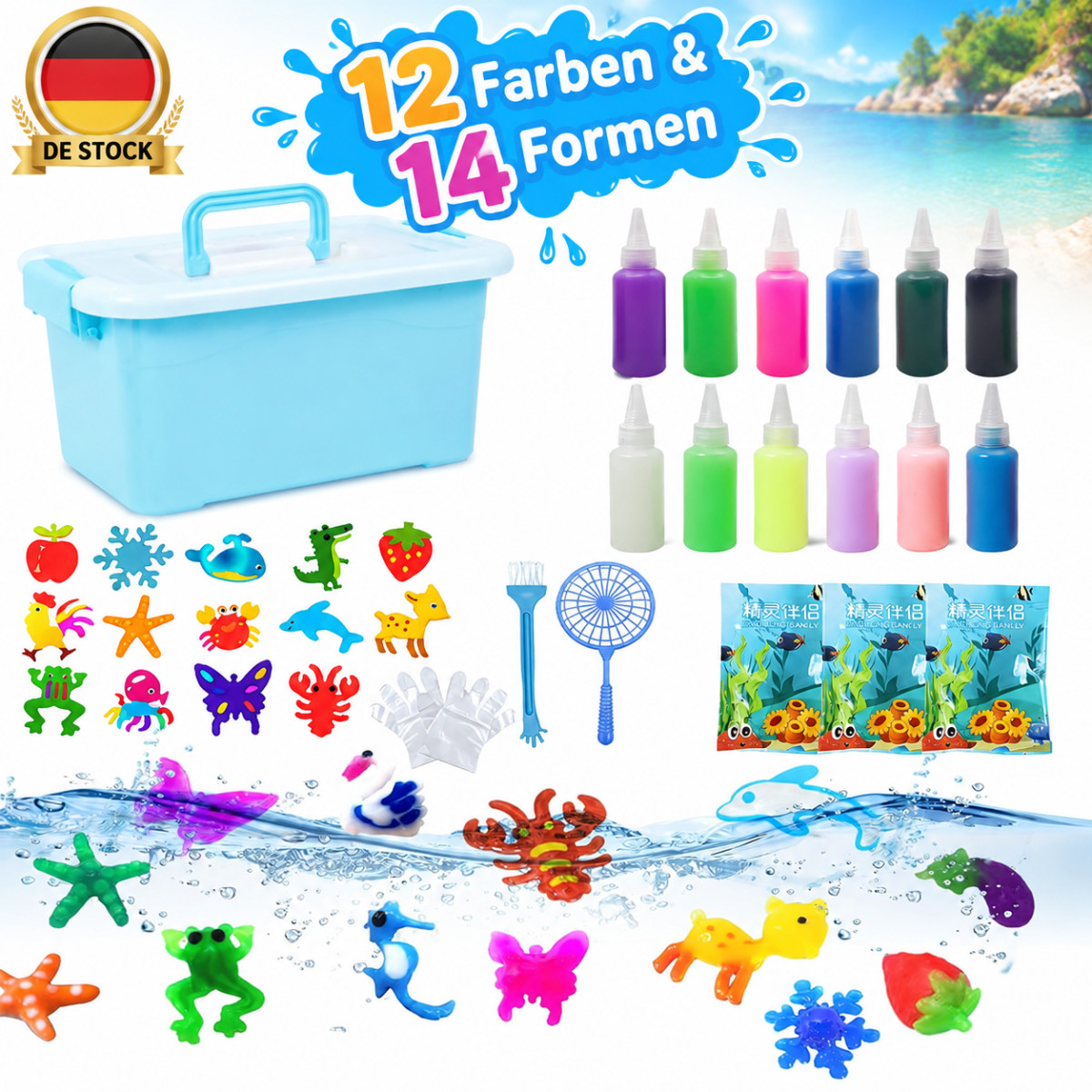 Magic Water Elf Set 12 Bottiglie Gel Magico Giocattolo 3+ Anni Regalo Bambini