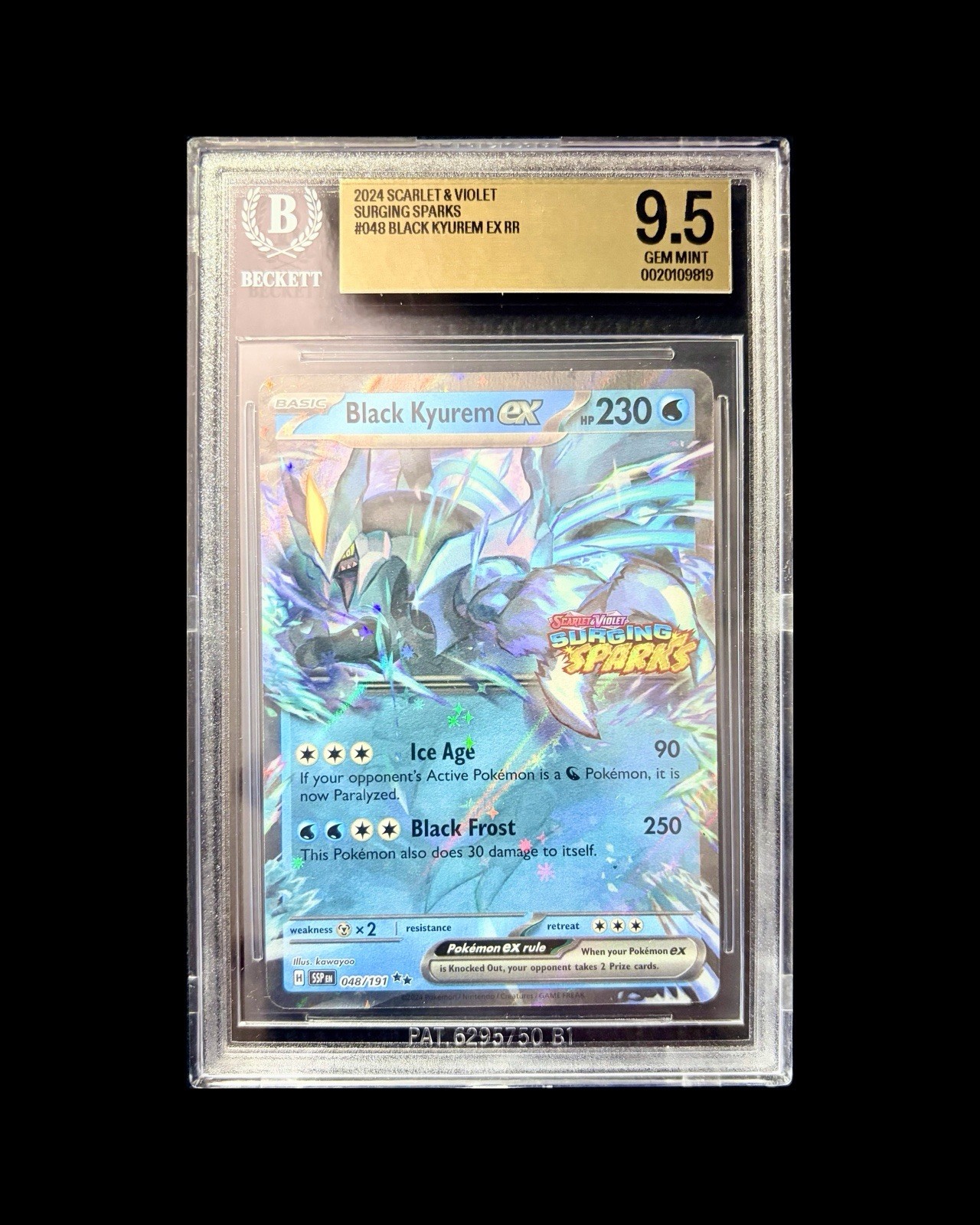 Pokemon SSP 048/191 - Scintille Urgenti Stampato Kyurem Nero ex - BGS 9.5 - Low Pop