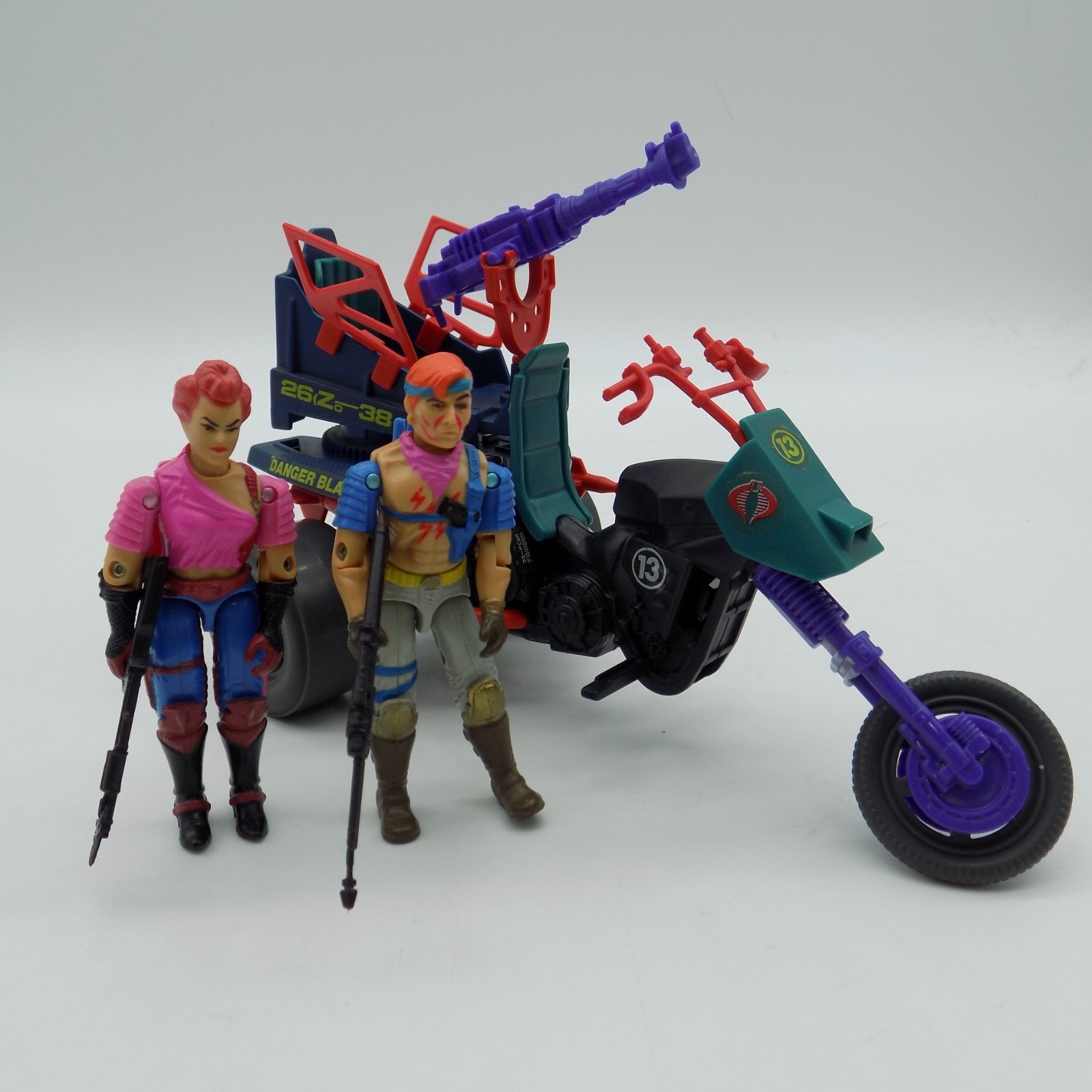 Triciclo vintage 1987 GI Joe Dreadnok 100% completo Zarana Zandar Hasbro
