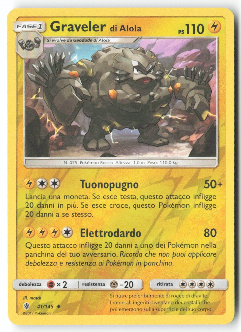 [T890] Graveler di Alola Reverse 41/145 ITA